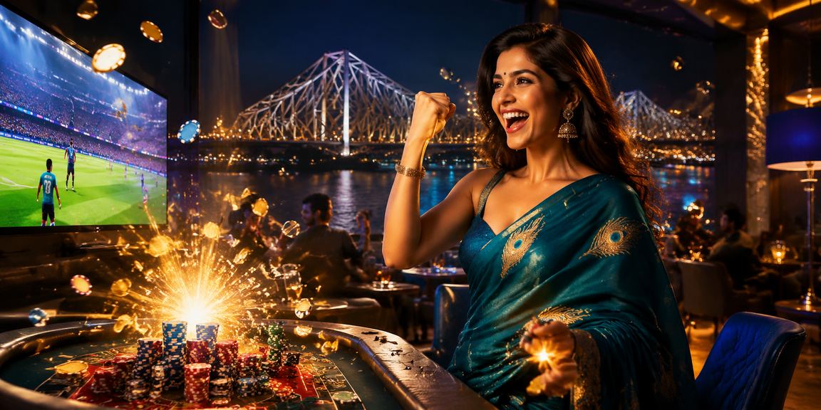 Kolkata casino environment with players and betting theme